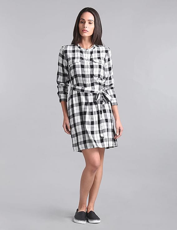 gap plaid shirt dress Gap Factory Women's Relaxed Flannel Shirtdress White Purple Plaid Size S