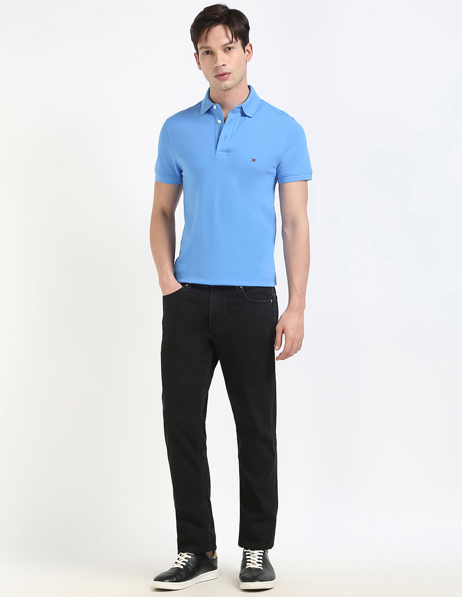 Tommy Hilfiger Solid Slim-Fit Cotton Polo Shirt