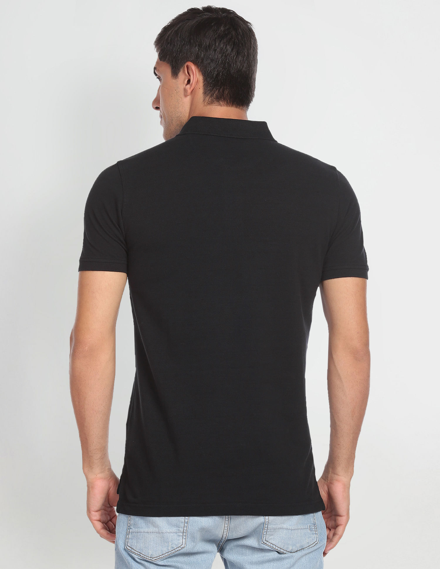 Arrow Sports Horizontal Stripe Compact Cotton Polo Shirt
