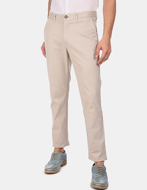 Buy Ted Baker Men Grey Plain-Textured Slim-Fit Trousers Online - 909507 |  The Collective