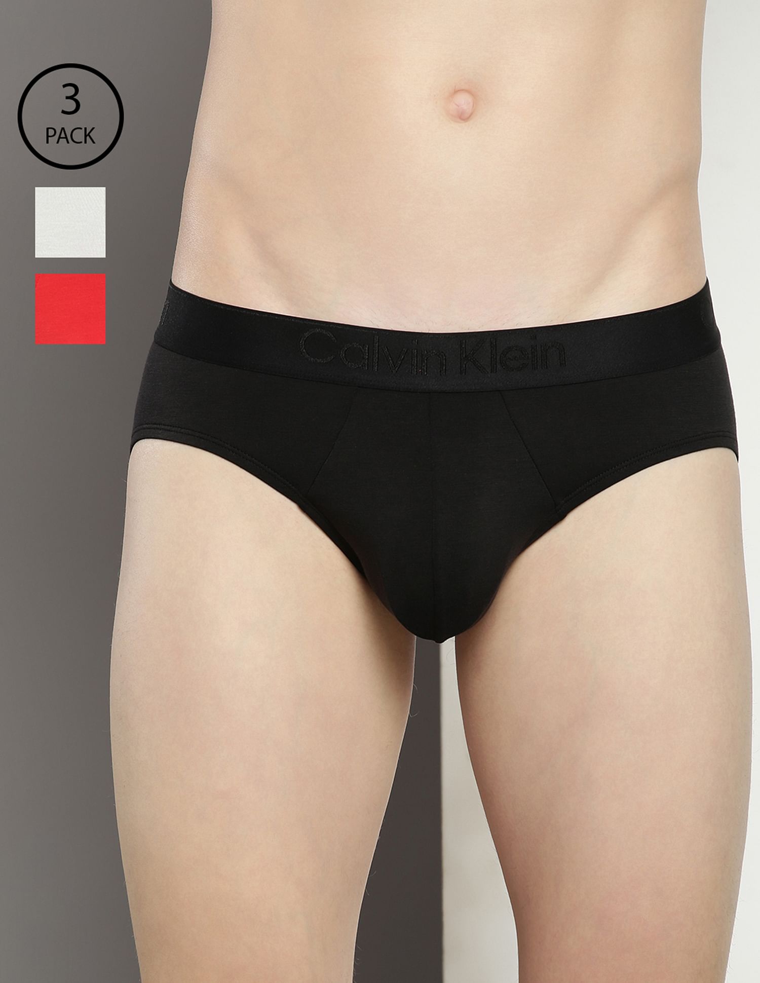 Calvin Klein Underwear Mid Rise Solid Briefs - Pack Of 3