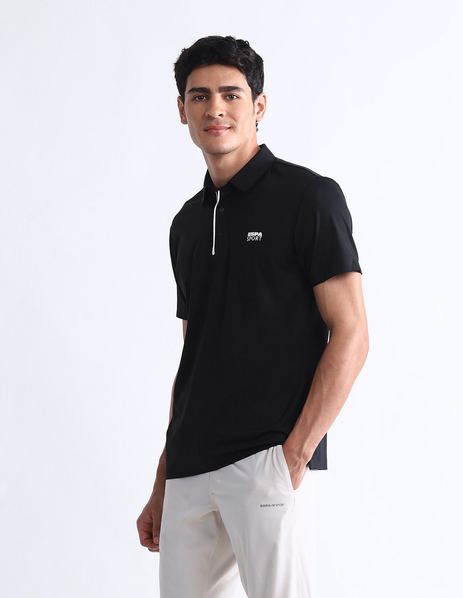 USPA Active Solid Slim Fit Polo Shirt