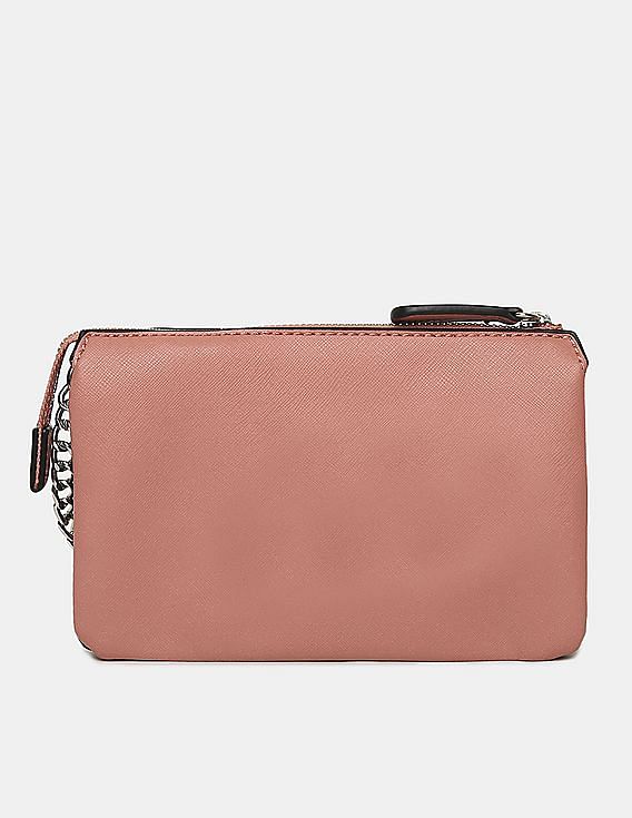 Guess pink outlet clutch