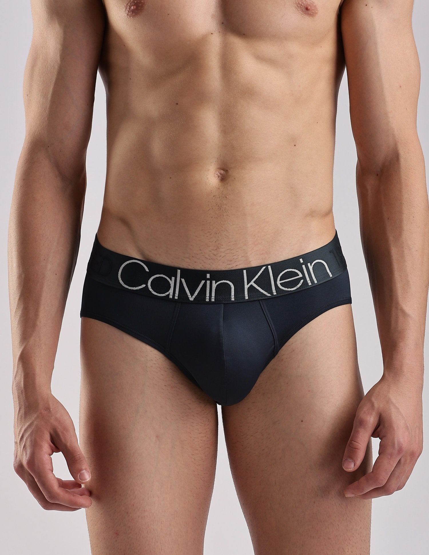 Calvin Klein Underwear Mid Rise Solid Navy Briefs