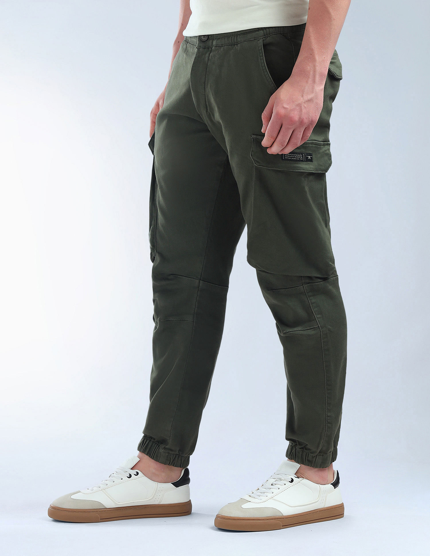 Flying Machine Solid Relaxed Fit Knitted Joggers