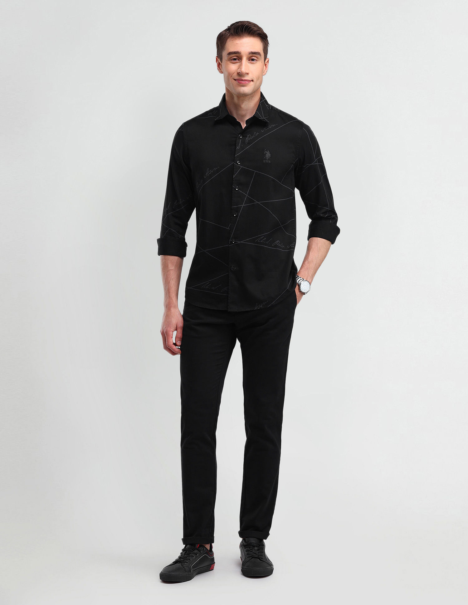U.S. Polo Assn. Denim Co. Slim Fit Typography Shirt