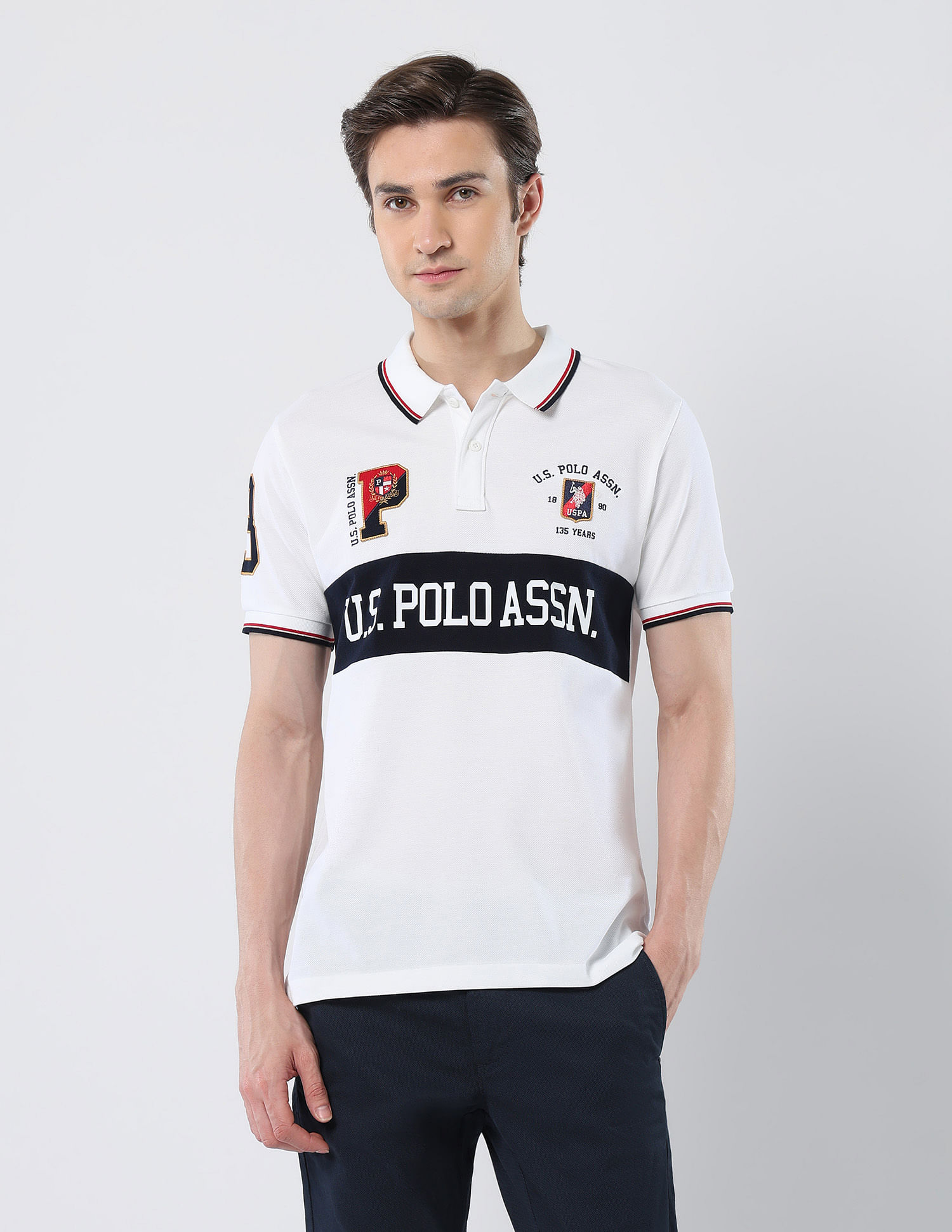 U.S. Polo Assn. Brand Printed 135 Anniversary Polo Shirt