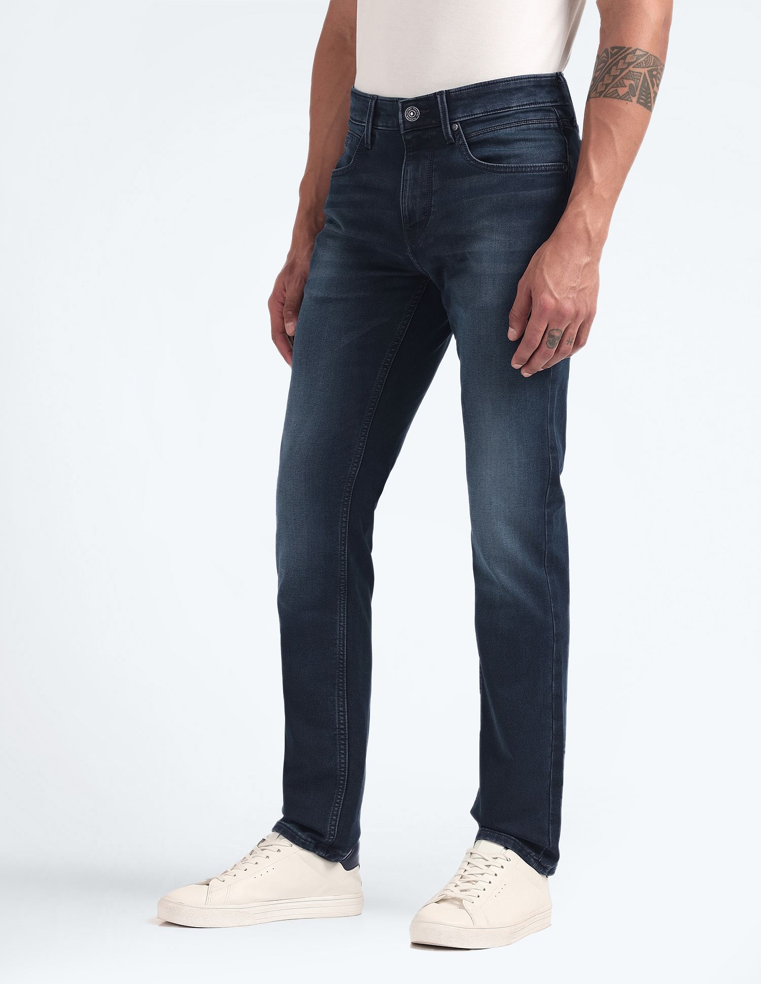 Flying Machine Freddie Slim Straight Fit Rinsed Jeans