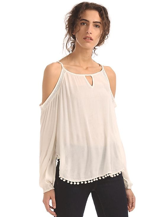 cold shoulder peasant top