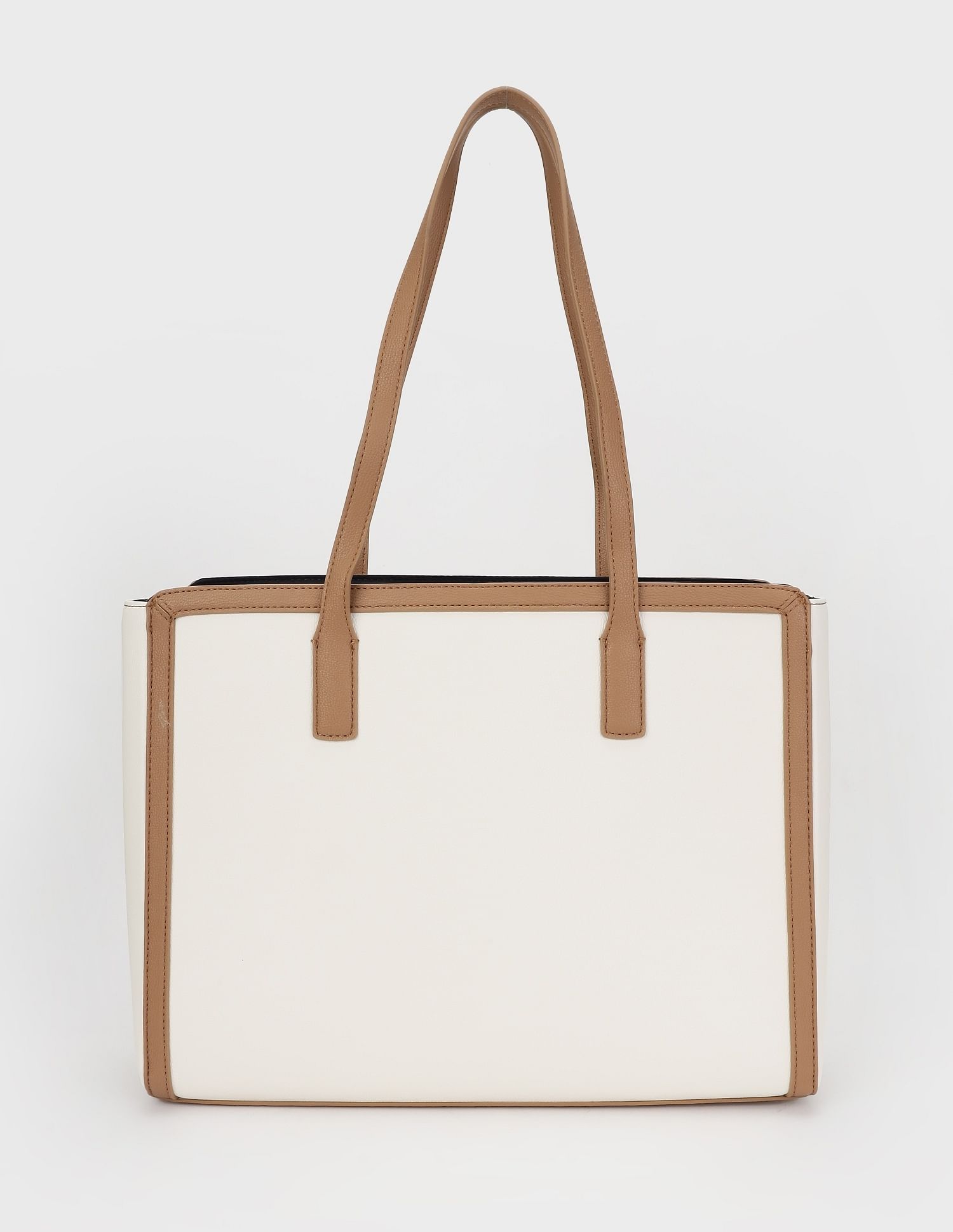 Tommy Hilfiger Solid Brown Pu Tote Bag