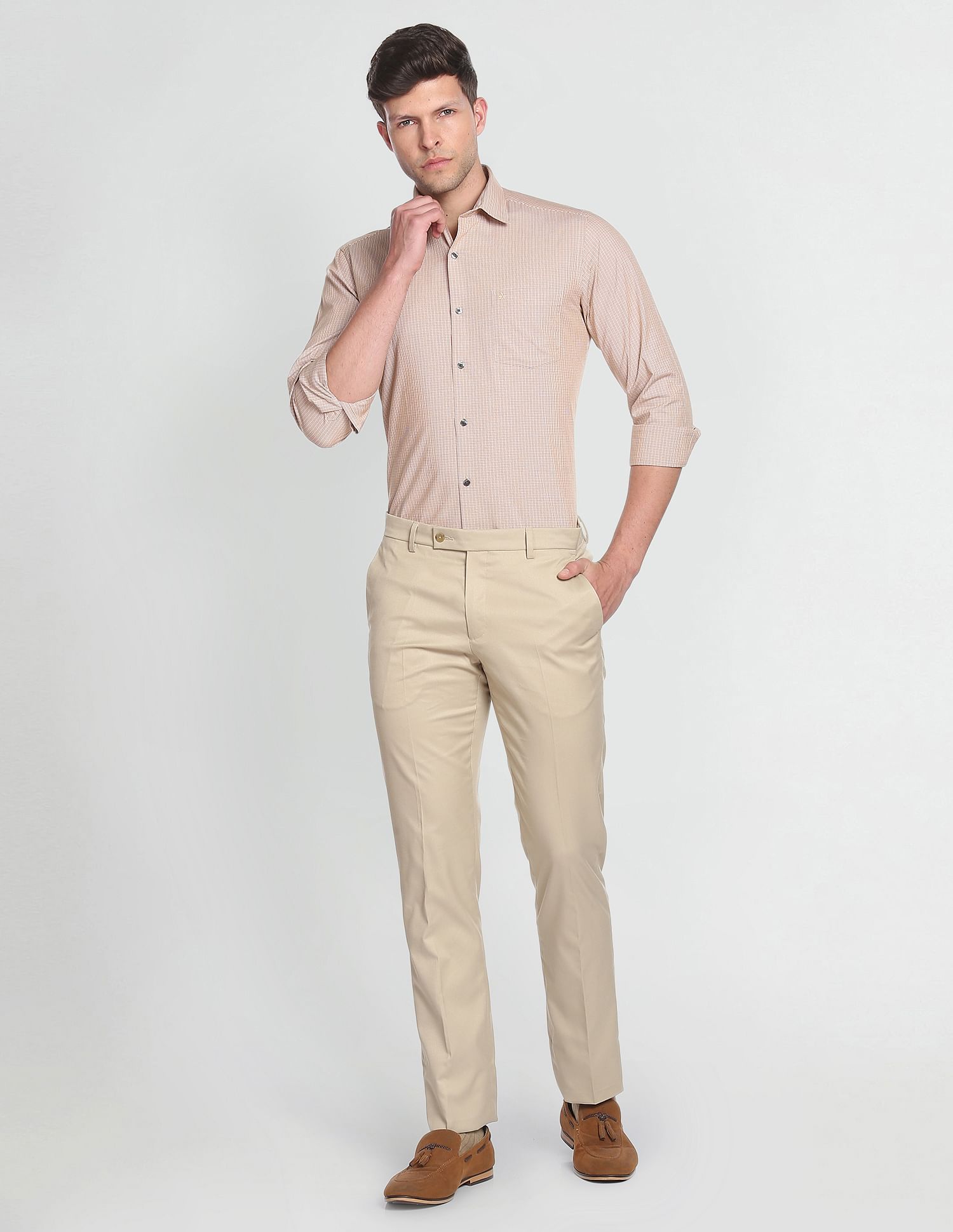 Arrow Manhattan Slim Fit Micro Check Shirt