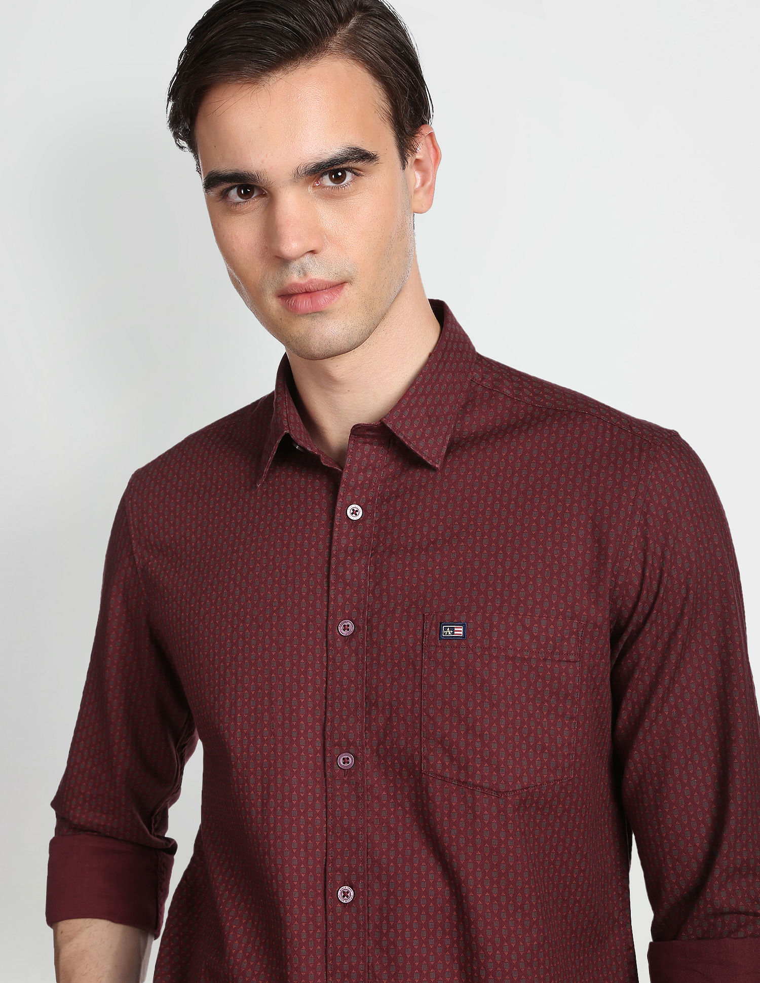 Arrow Sports Geometric Print Slim Fit Casual Shirt