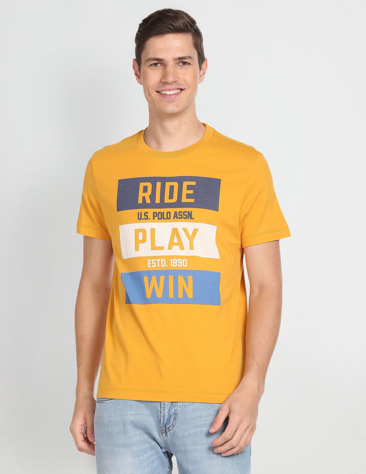 U.S. Polo Assn. Denim Co. Crew Neck Brand Print Shirt