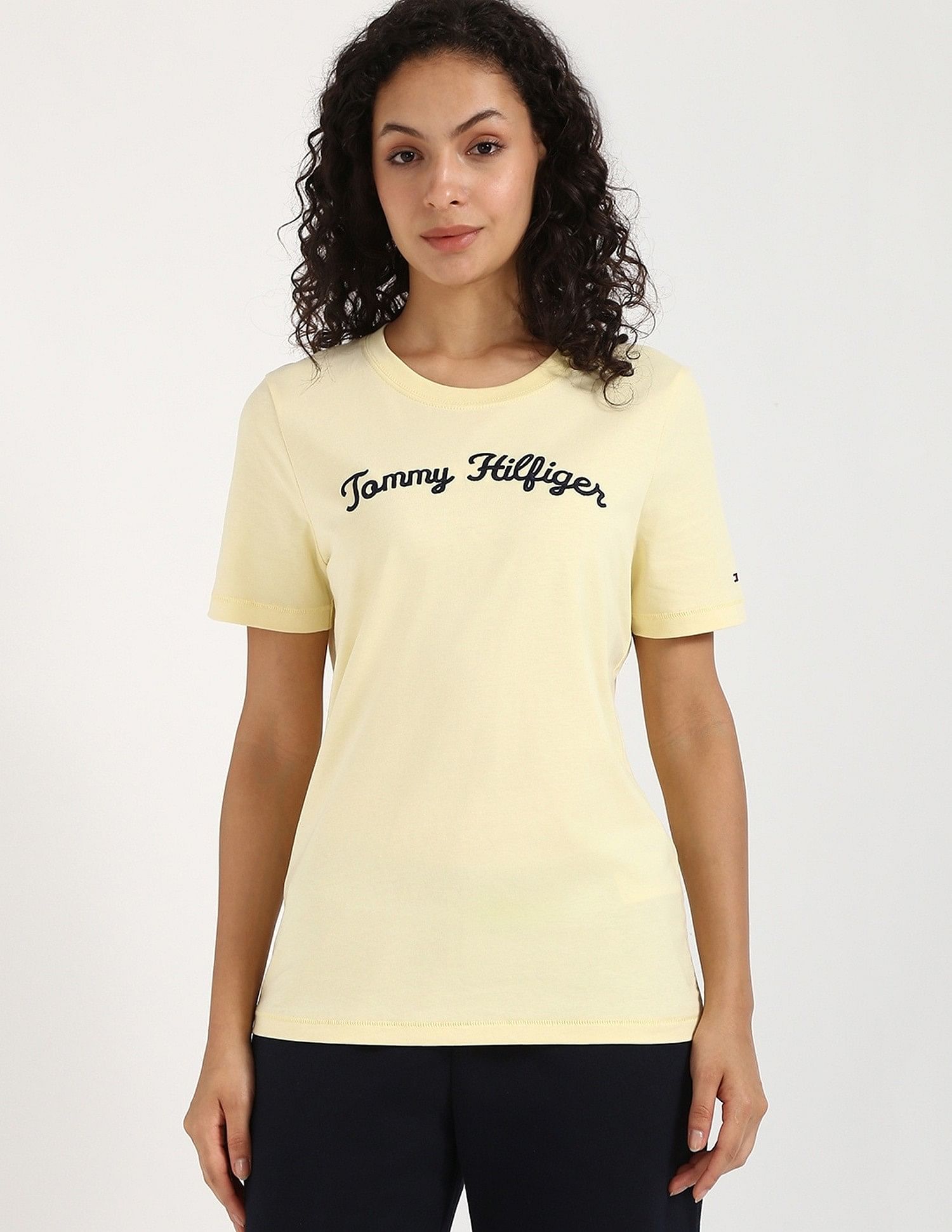 Tommy Hilfiger Womens Yellow Logo T-Shirt