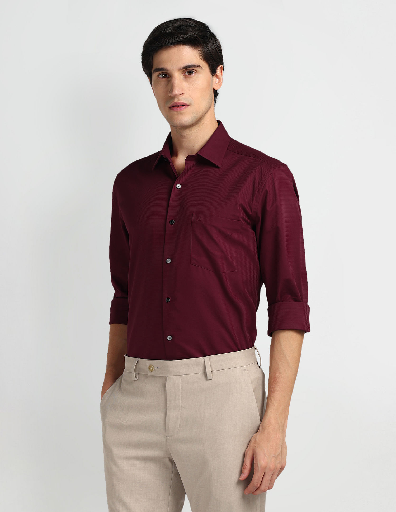 Arrow Horizontal Stripe Slim Fit Shirt