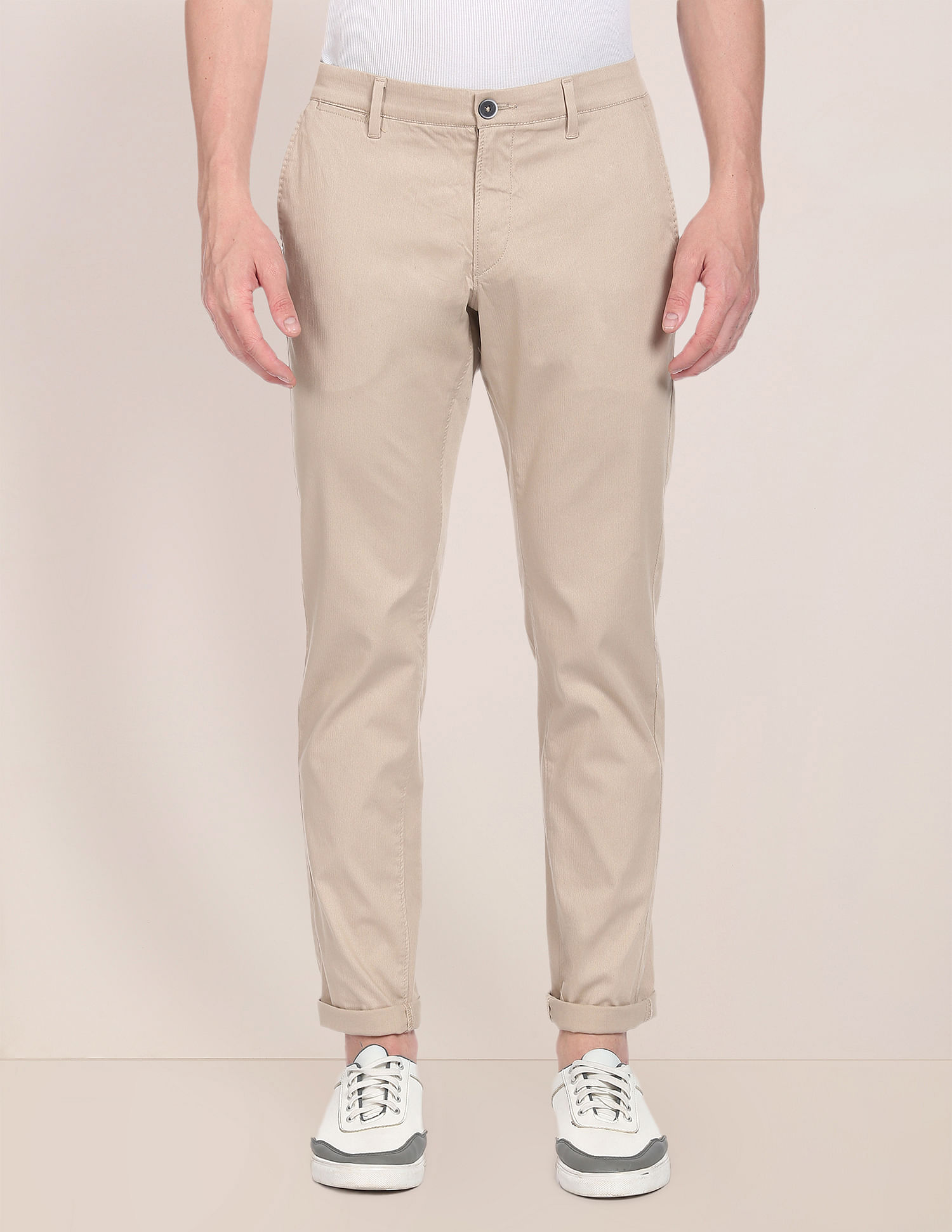 U.S. Polo Assn. Mid Rise Flat Front Solid Trousers
