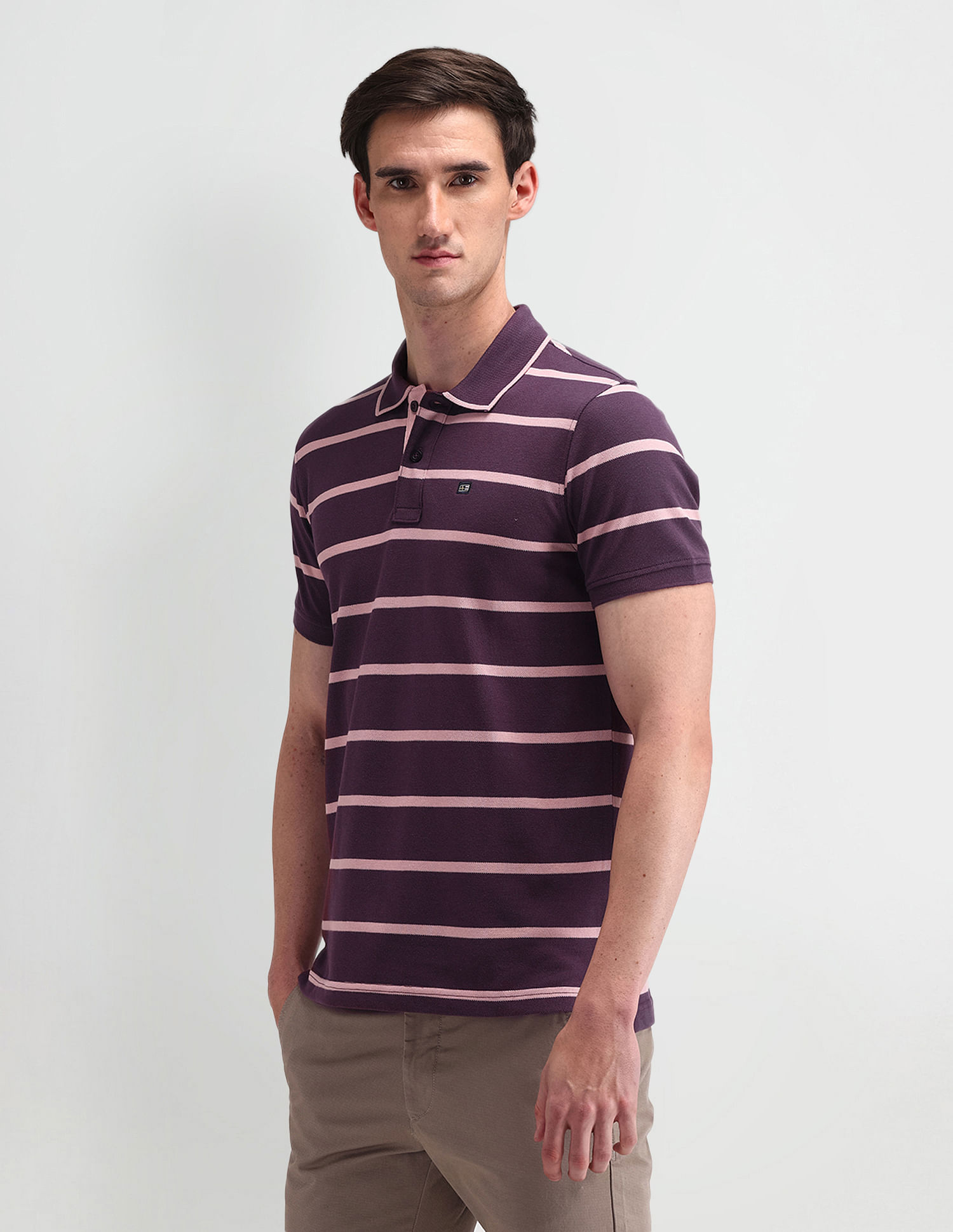 Arrow Sport Horizontal Striped Regular Polo Shirt