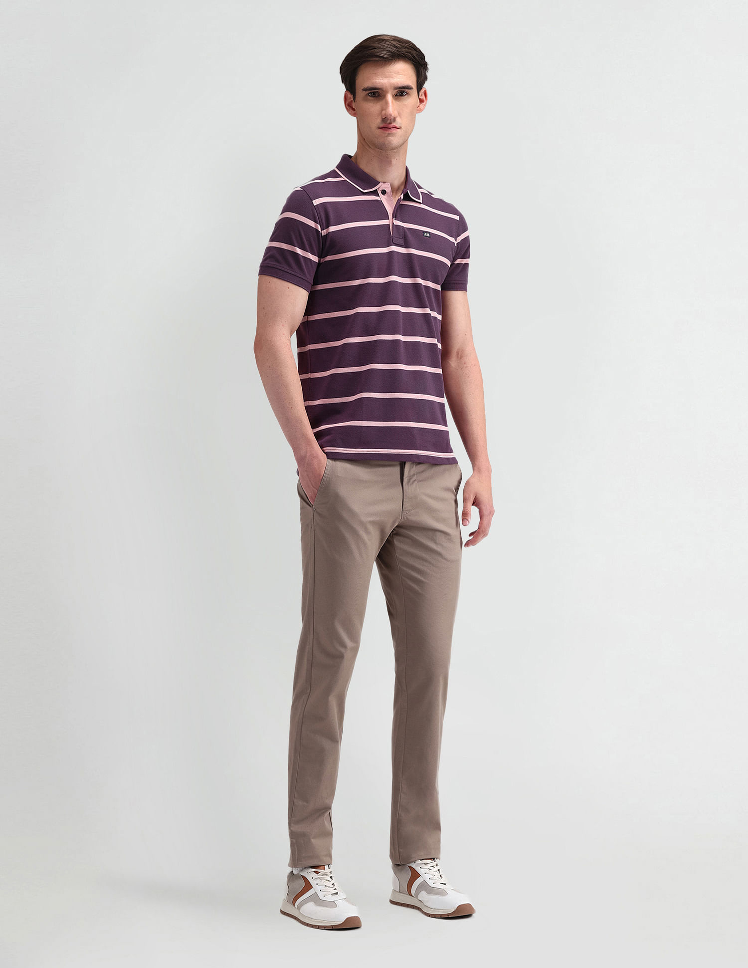 Arrow Sport Horizontal Striped Regular Polo Shirt