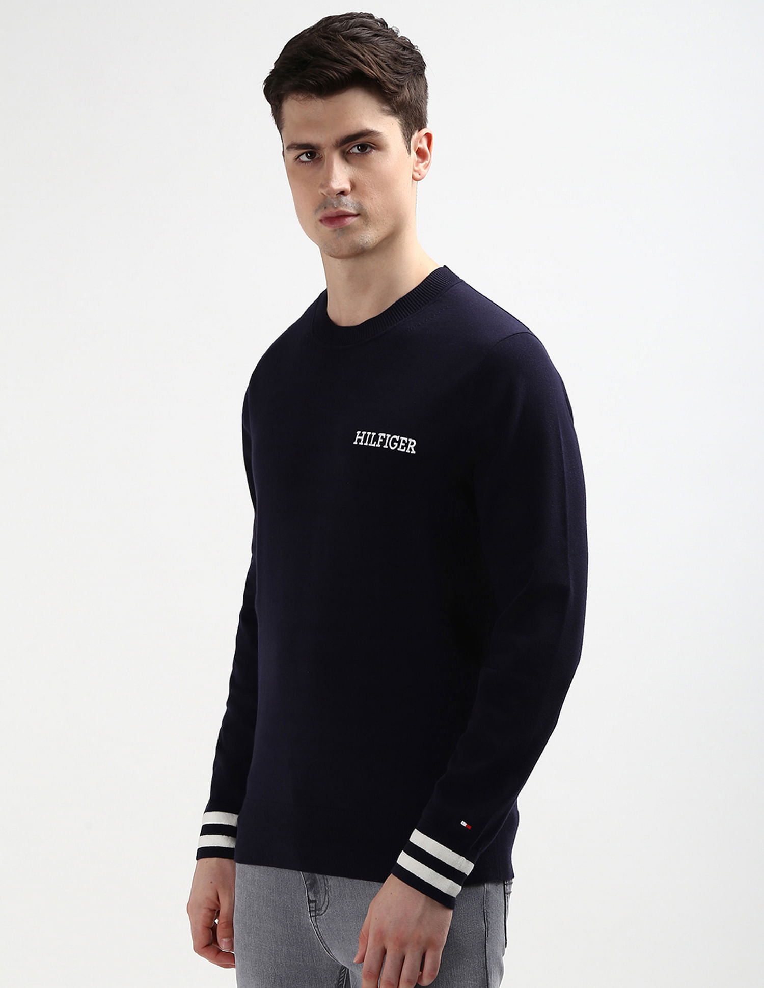 Tommy Hilfiger Embroidered Monotype Cotton Sweater