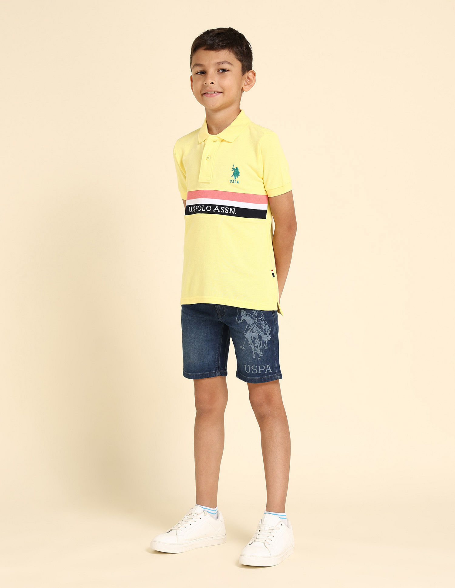 U.S. Polo Assn. Kids Boys Brand Tape Polo Shirt