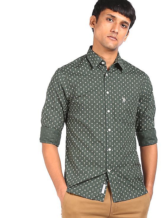 U.S. POLO ASSN. Boys Printed Casual Yellow Shirt - Buy U.S. POLO ASSN. Boys  Printed Casual Yellow Shirt Online at Best Prices in India