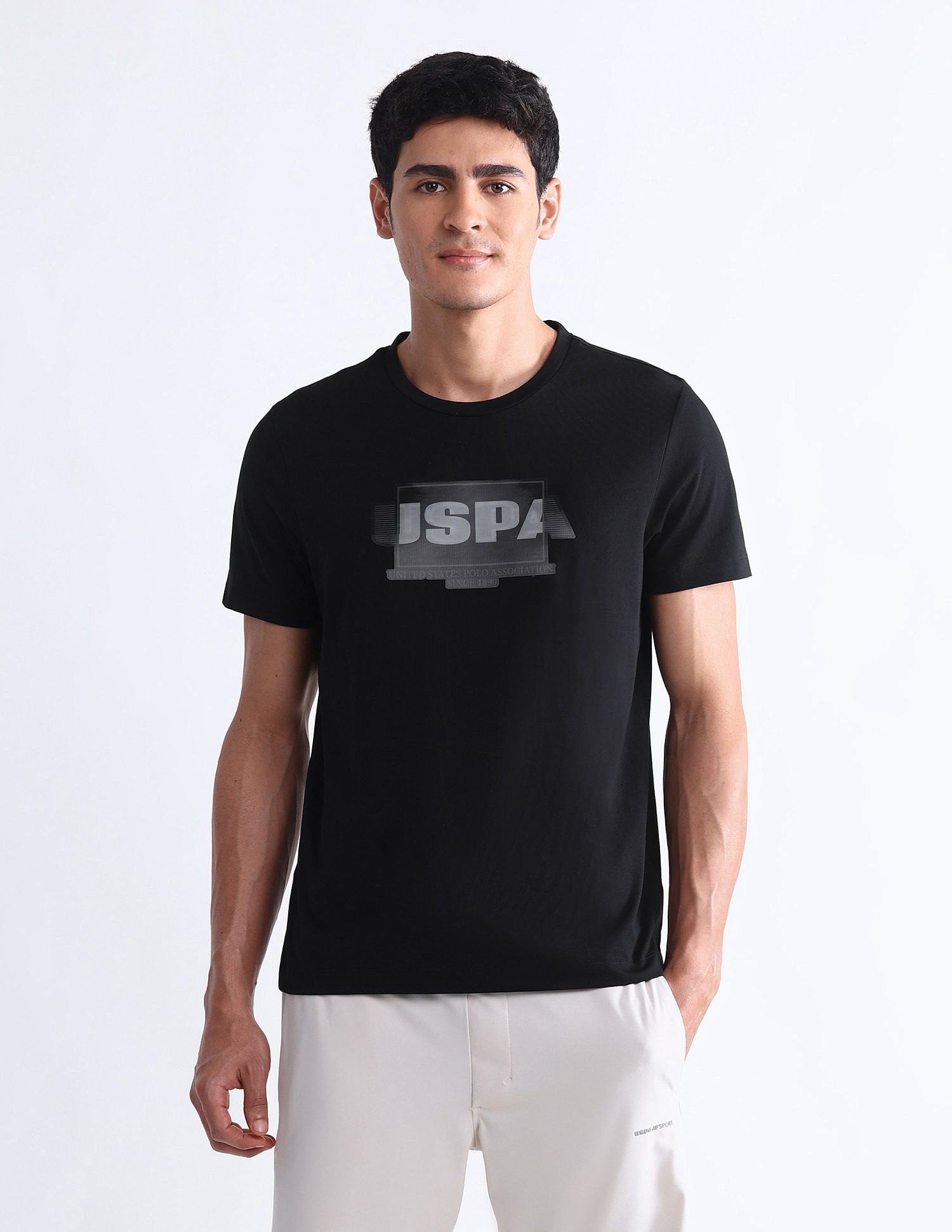 USPA Active Brand Printed Slim Fit T-Shirt