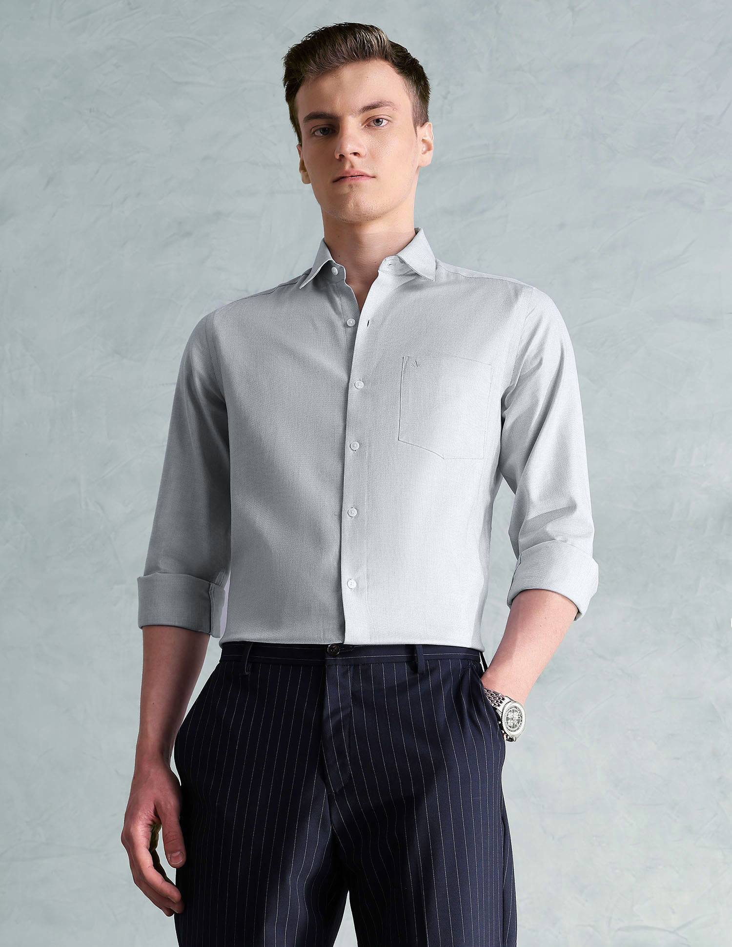 Buy Arrow Men Easy Press Slim Fit Solid Shirt - NNNOW.com
