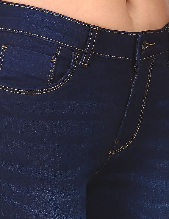 Flying Machine Women Mid Rise Wash Jeans