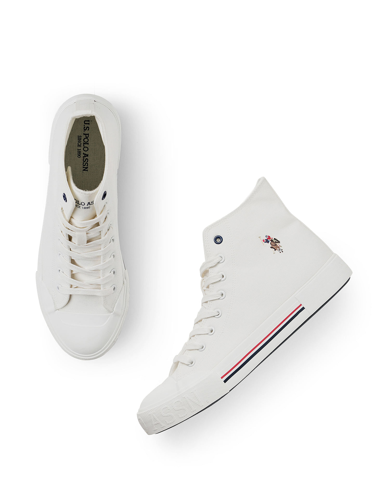 Men's High Sole Spikes Shoes Sneakers White | Martin Valen
