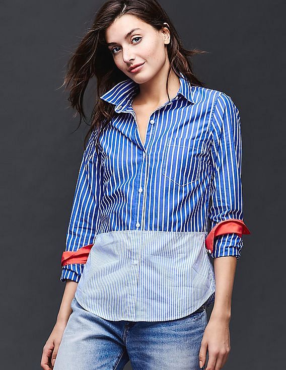 Gap fitted boyfriend clearance shirt