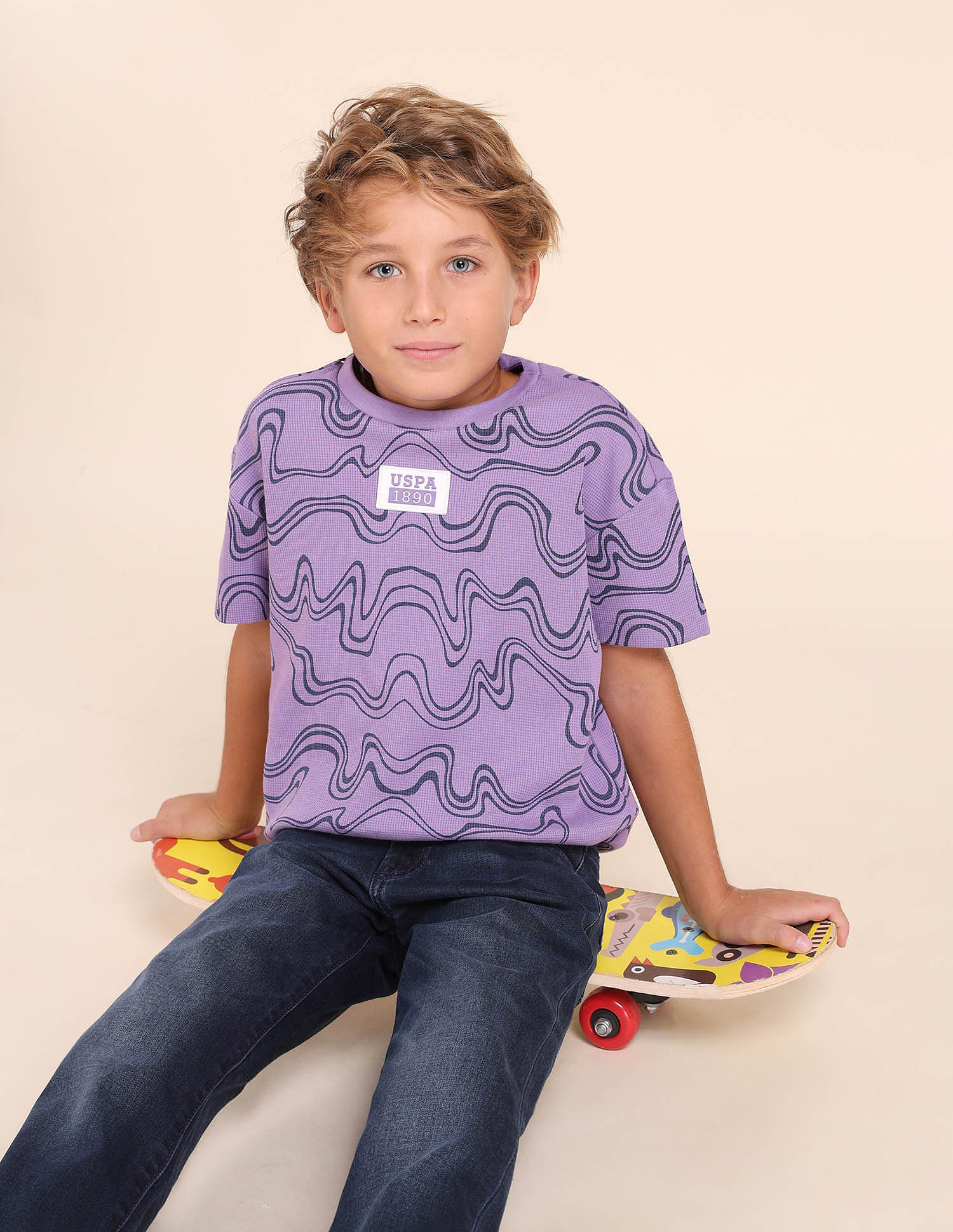 U.S. Polo Assn. Kids Boys Abstract Printed Regular Fit T-Shirt