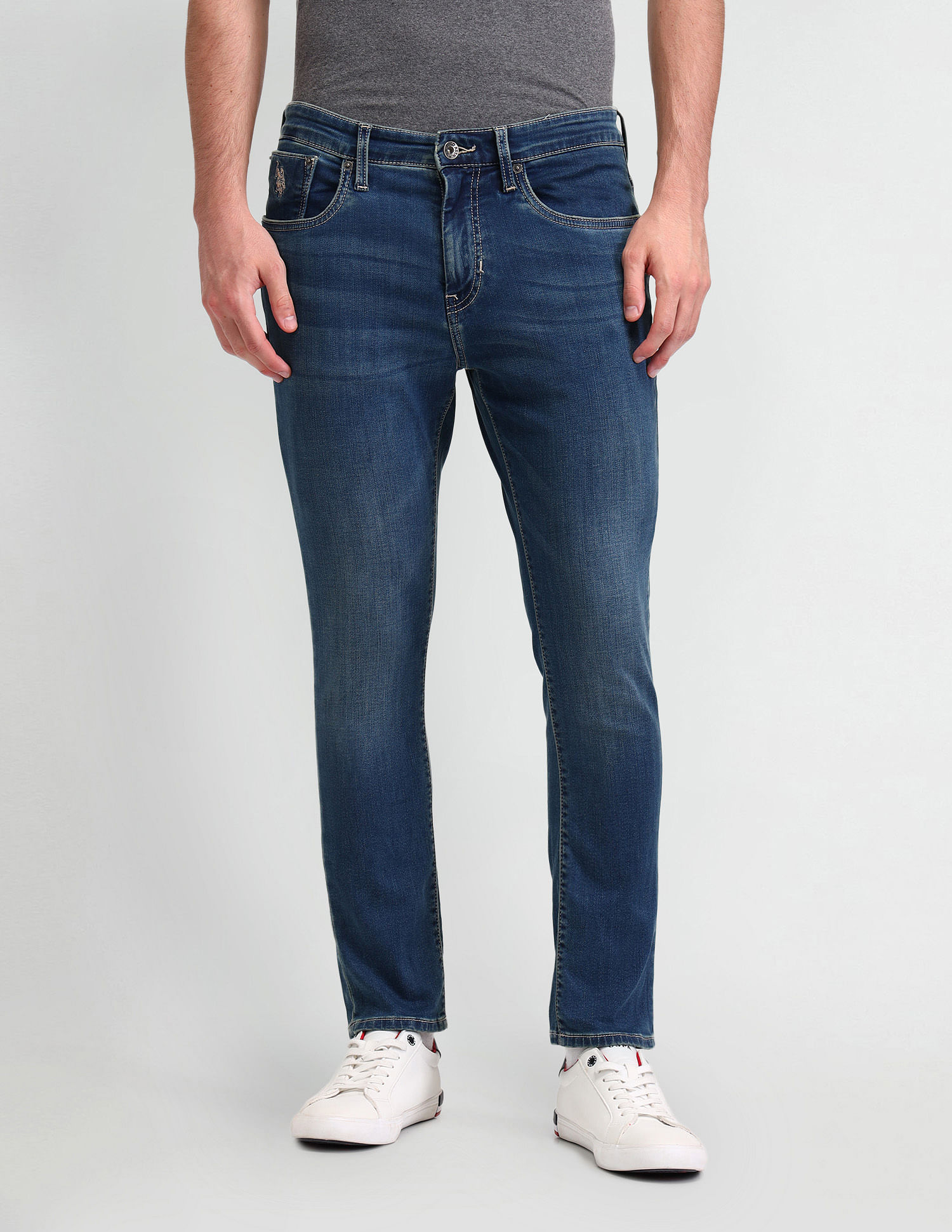 U.S. Polo Assn. Denim Co. Henry Tapered Fit Cropped Blue Jeans