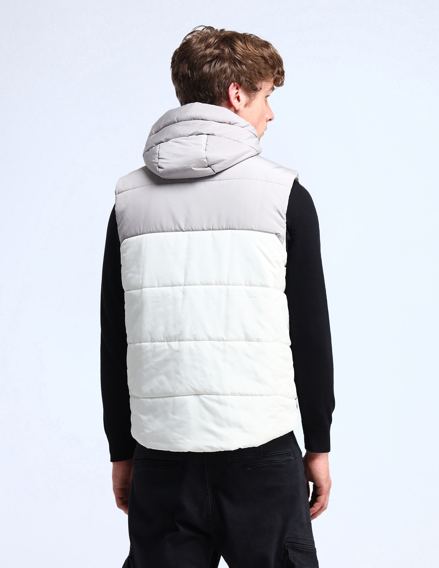 Flying Machine Regular Fit Colourblocked Padded Jacket