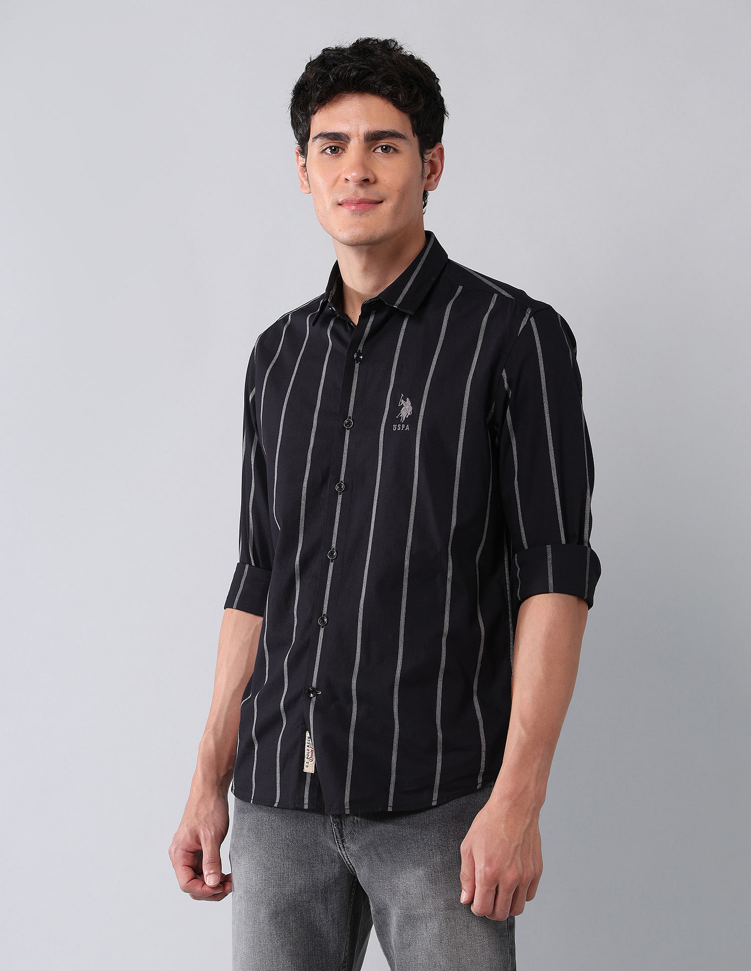 U.S. Polo Assn. Denim Co. Vertical Striped Dobby Shirt