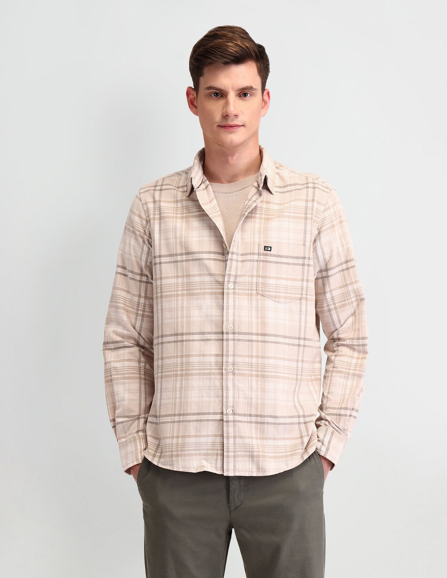 Arrow Sport Tailored Fit Lightweight Corduroy Shirt