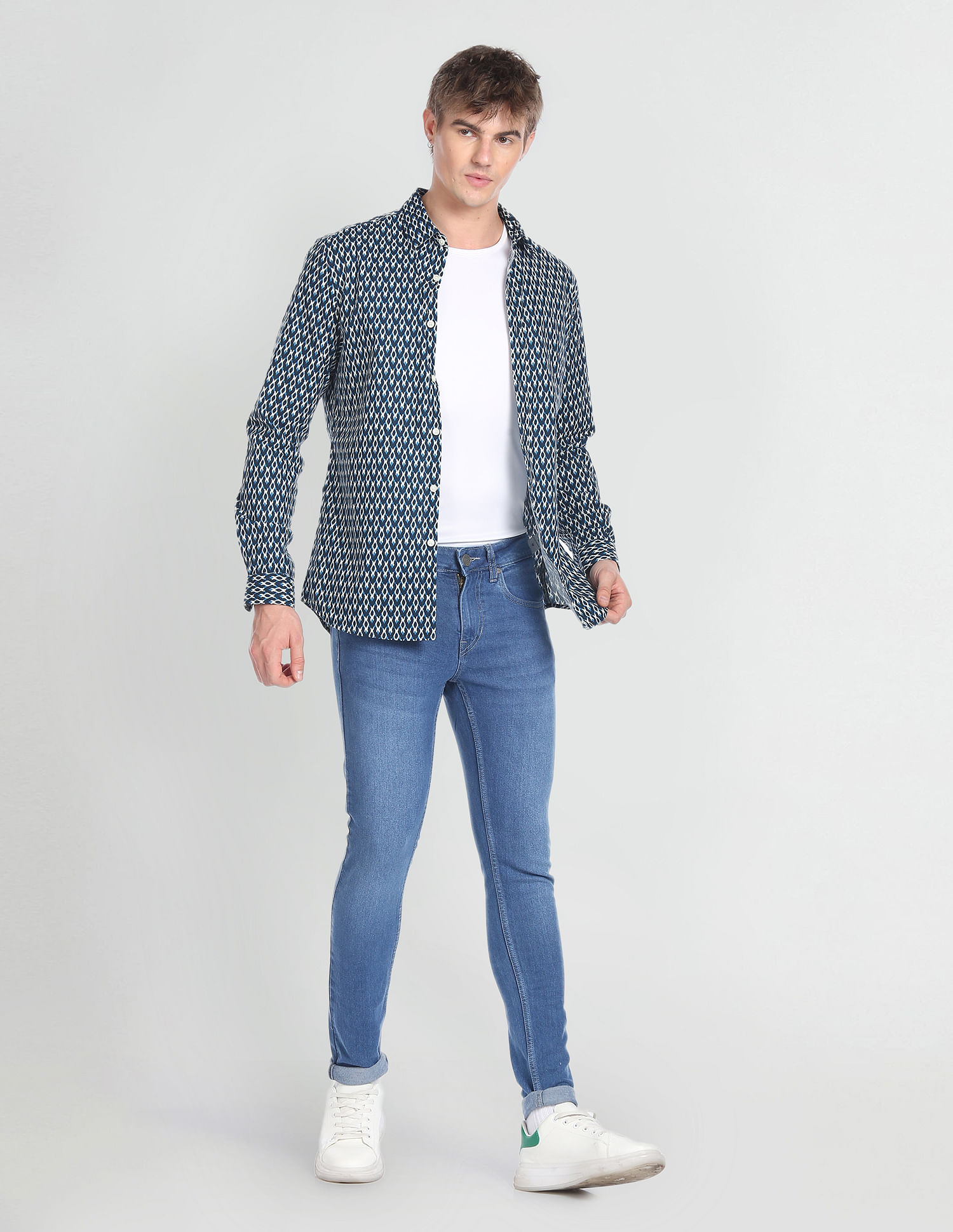 Flying Machine Stone Wash Jackson Skinny Fit Jeans