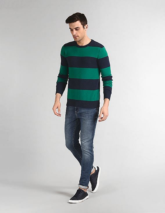 Buy GAP Men Blue Cozy Classic Rugby Stripe Sweater - NNNOW.com