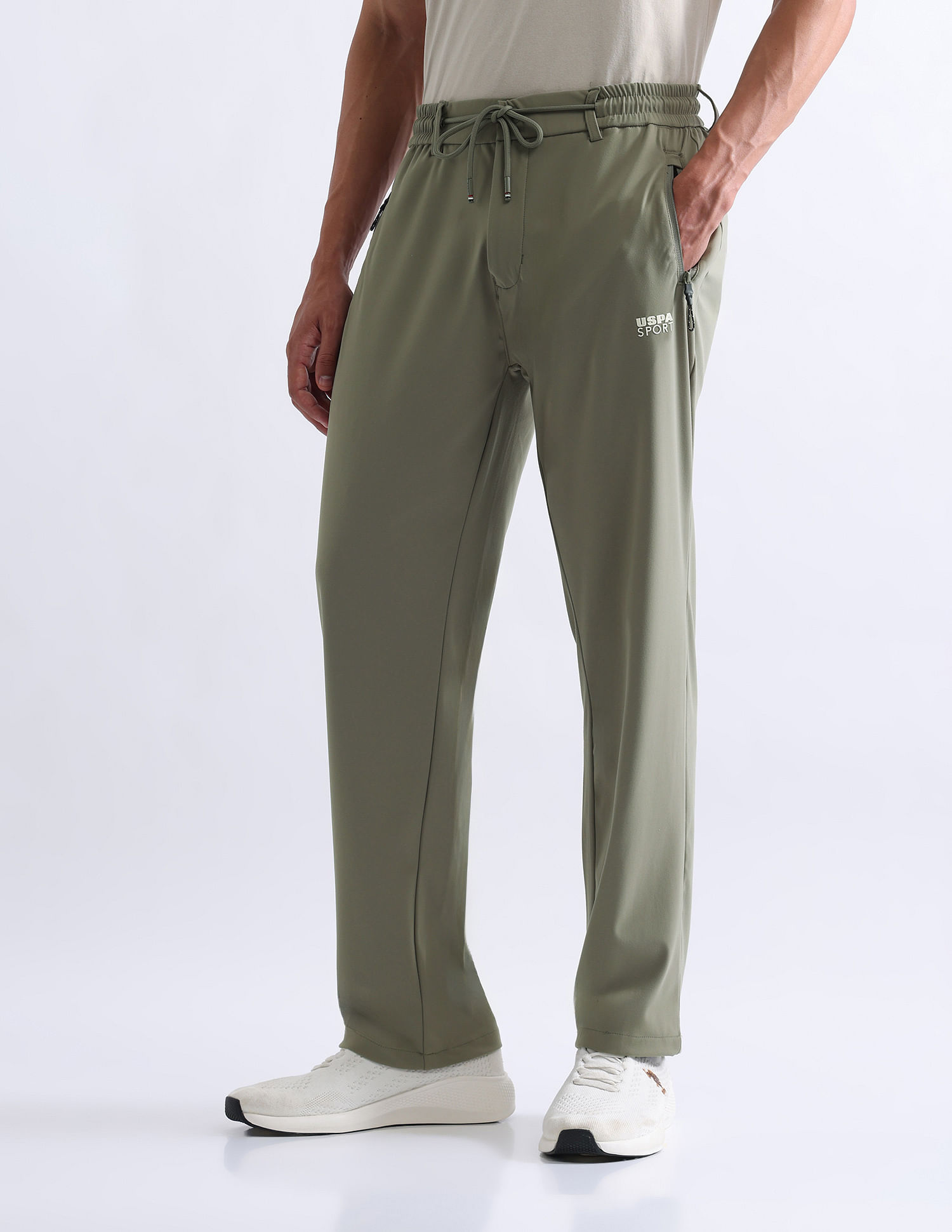 USPA Active Solid Regular Fit Active Track Pants