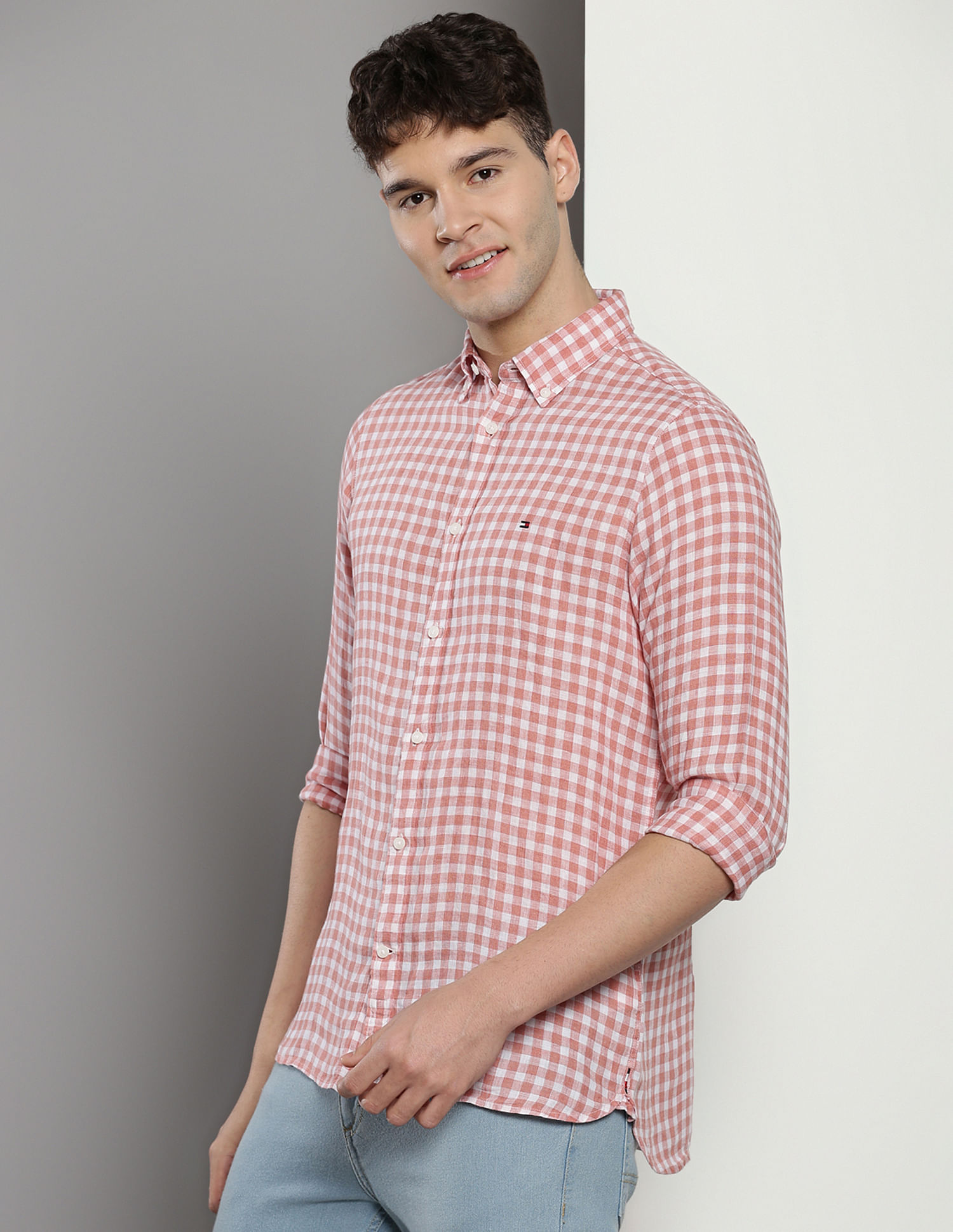 Tommy Hilfiger Linen Gingham Check Shirt