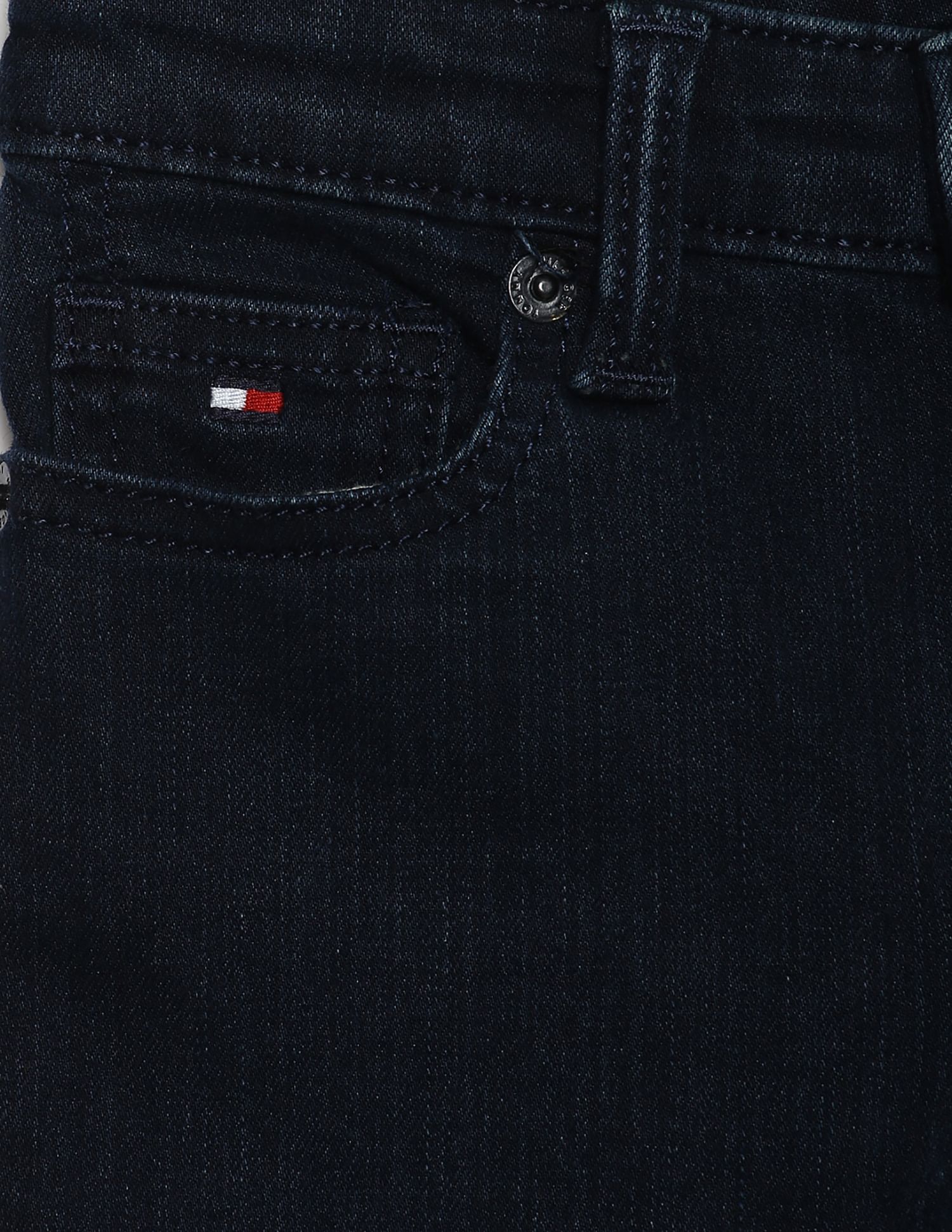 Tommy Hilfiger Kids Mid Rise Rinsed Crest Shorts