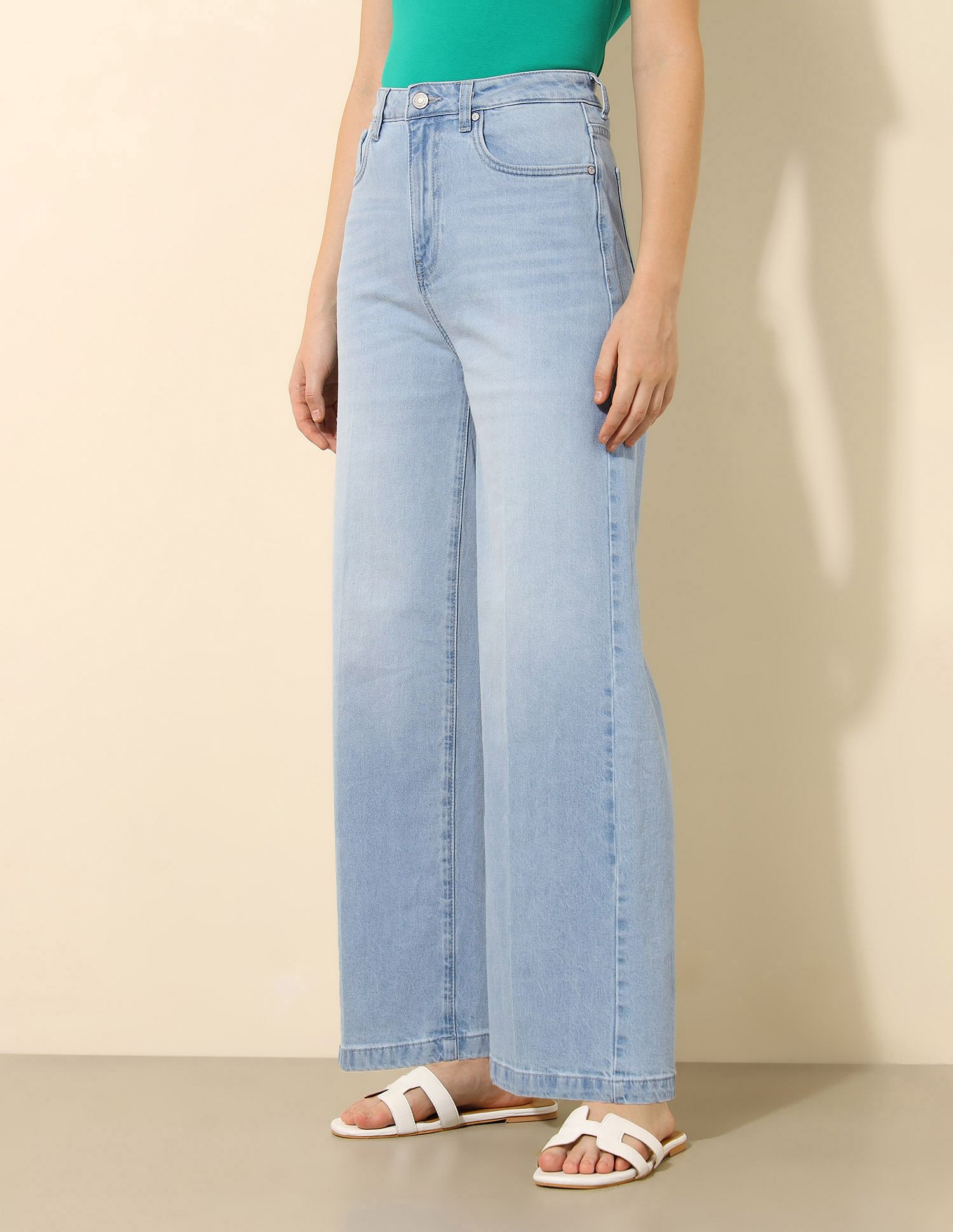 U.S. Polo Assn. Women High Rise Wide Leg Jeans