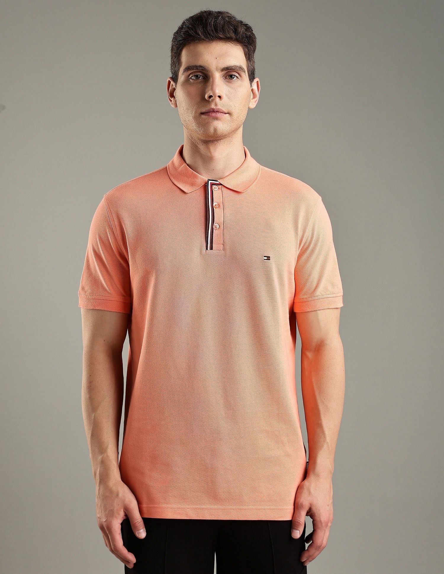 Tommy Hilfiger Solid Regular-Fit Cotton Polo Shirt