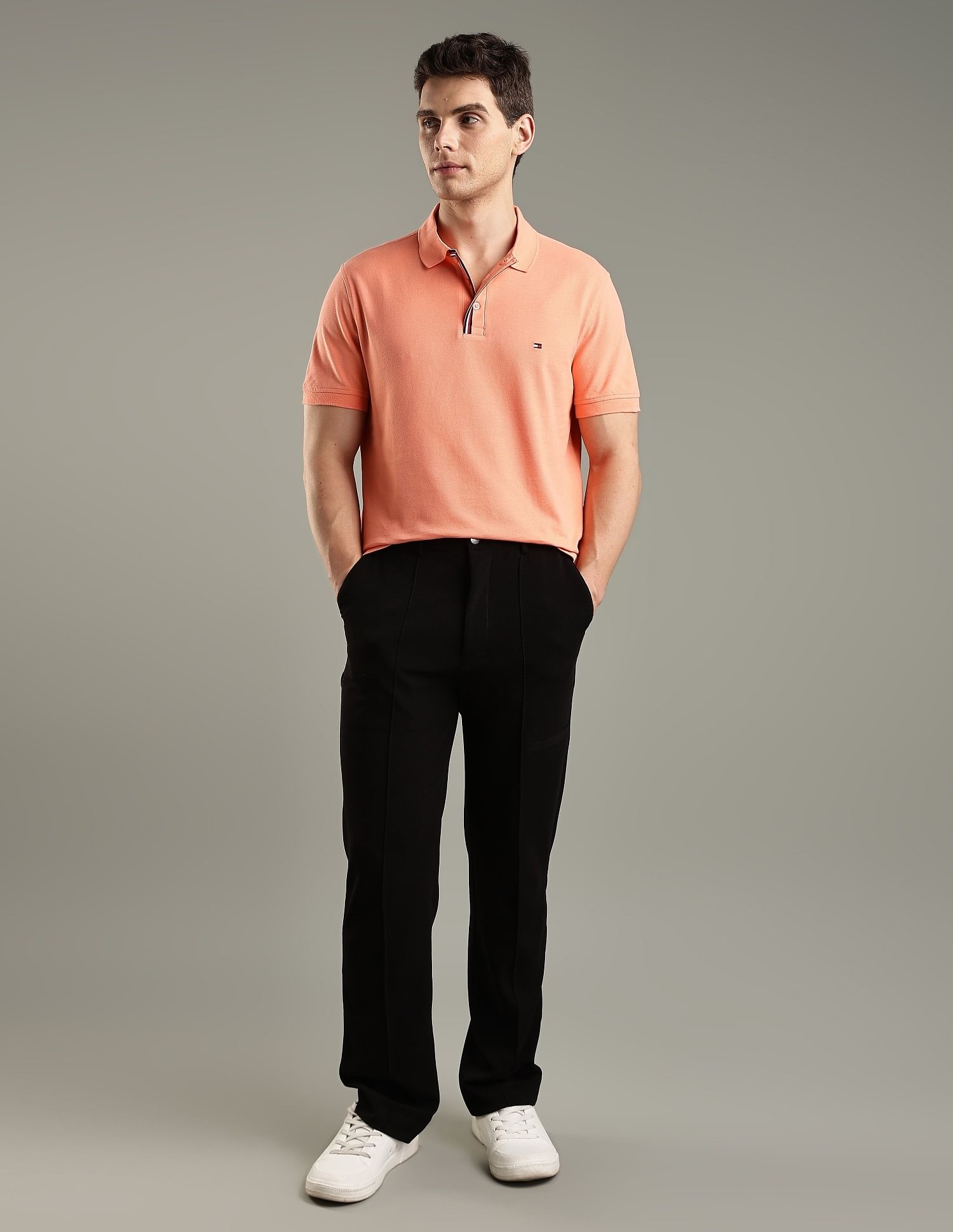 Tommy Hilfiger Solid Regular-Fit Cotton Polo Shirt