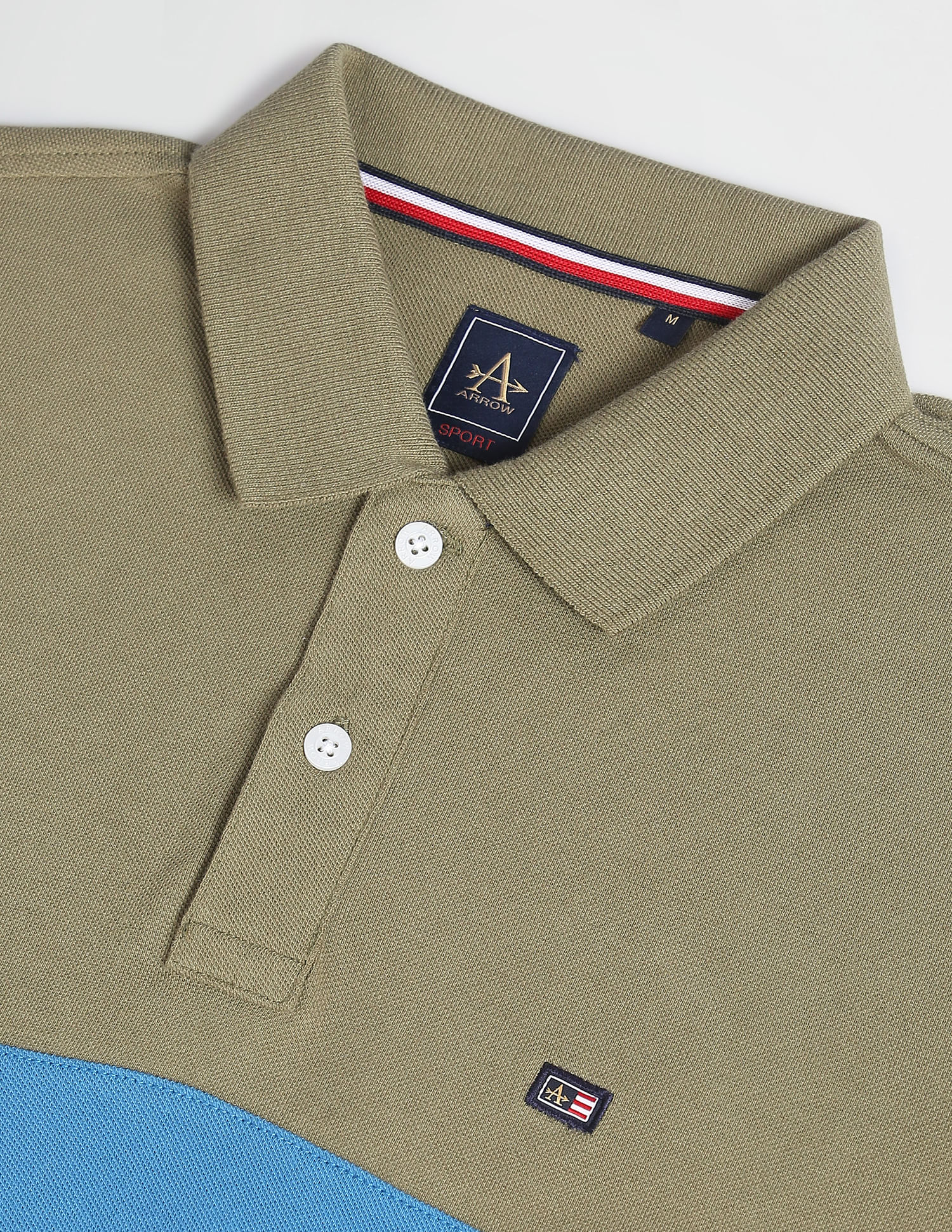 Arrow Sports Panelled Colour Block Polo Shirt