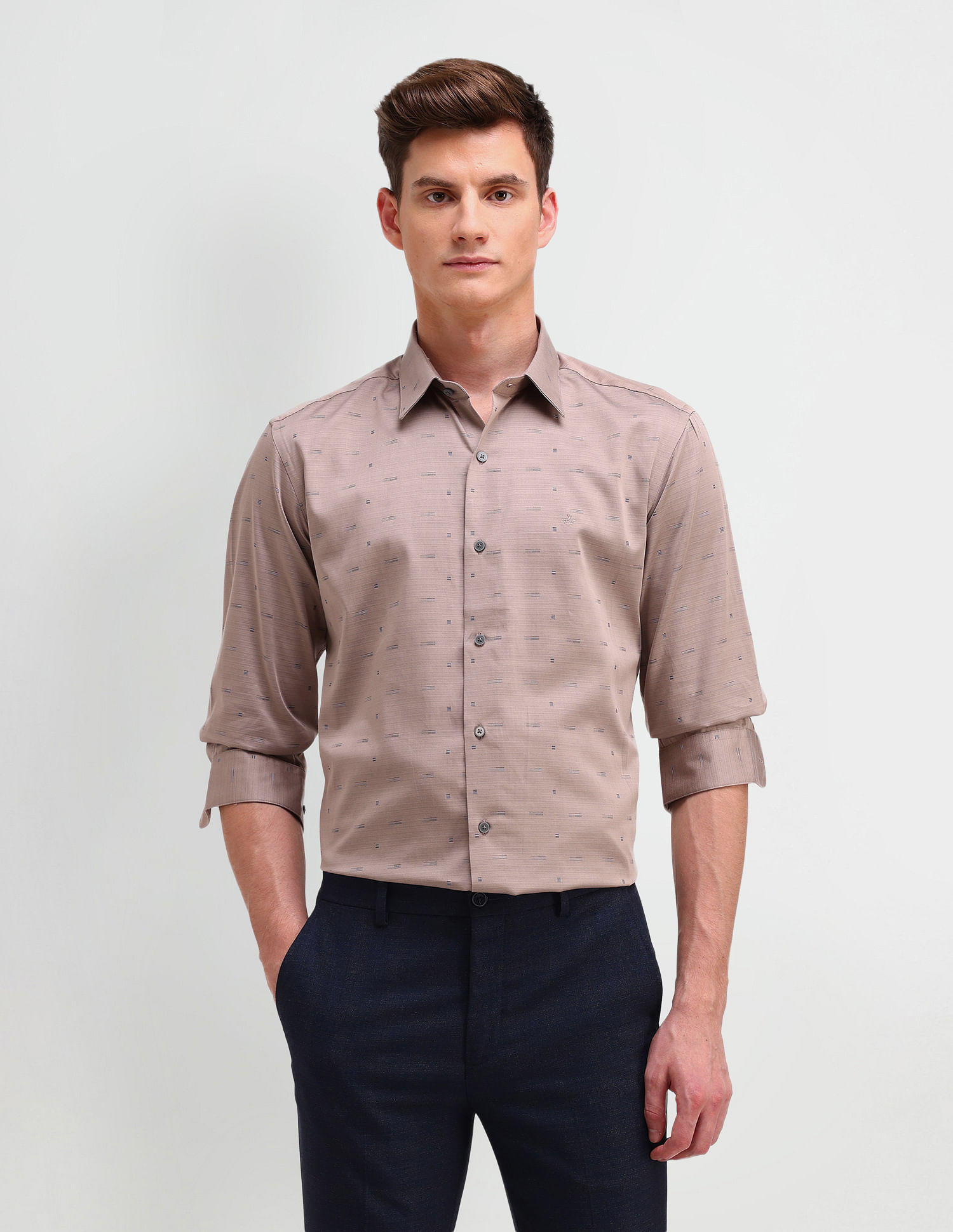 Arrow Newyork Slim Fit Textured Pattern Shirt