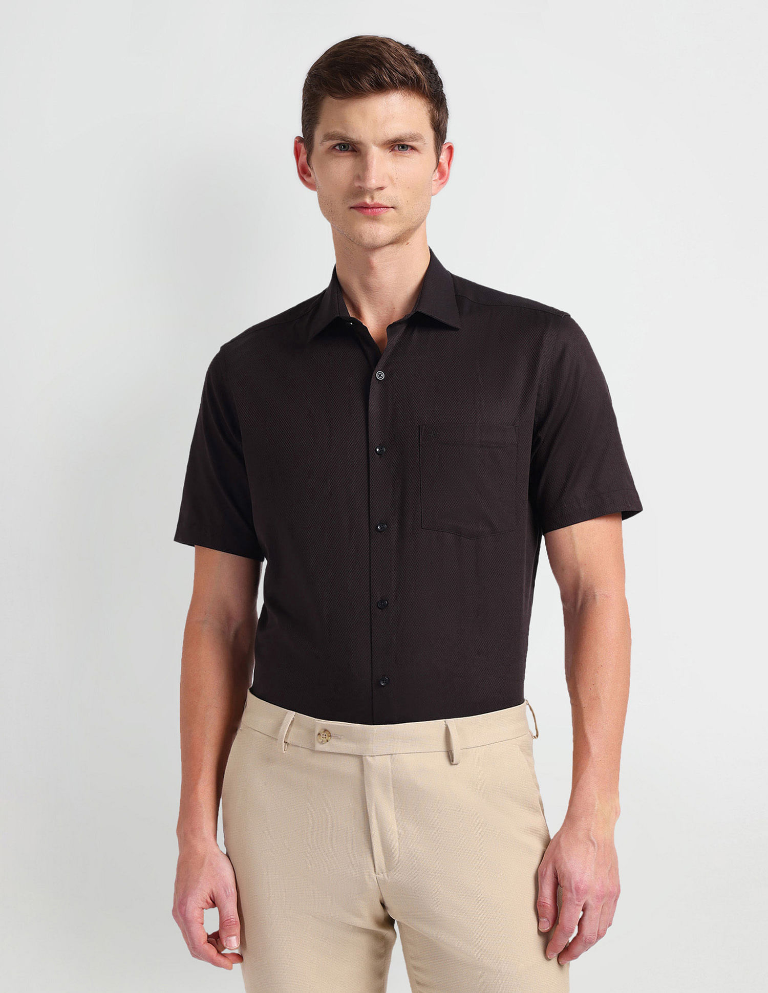 Arrow Geometric Patterned Dobby Shirt