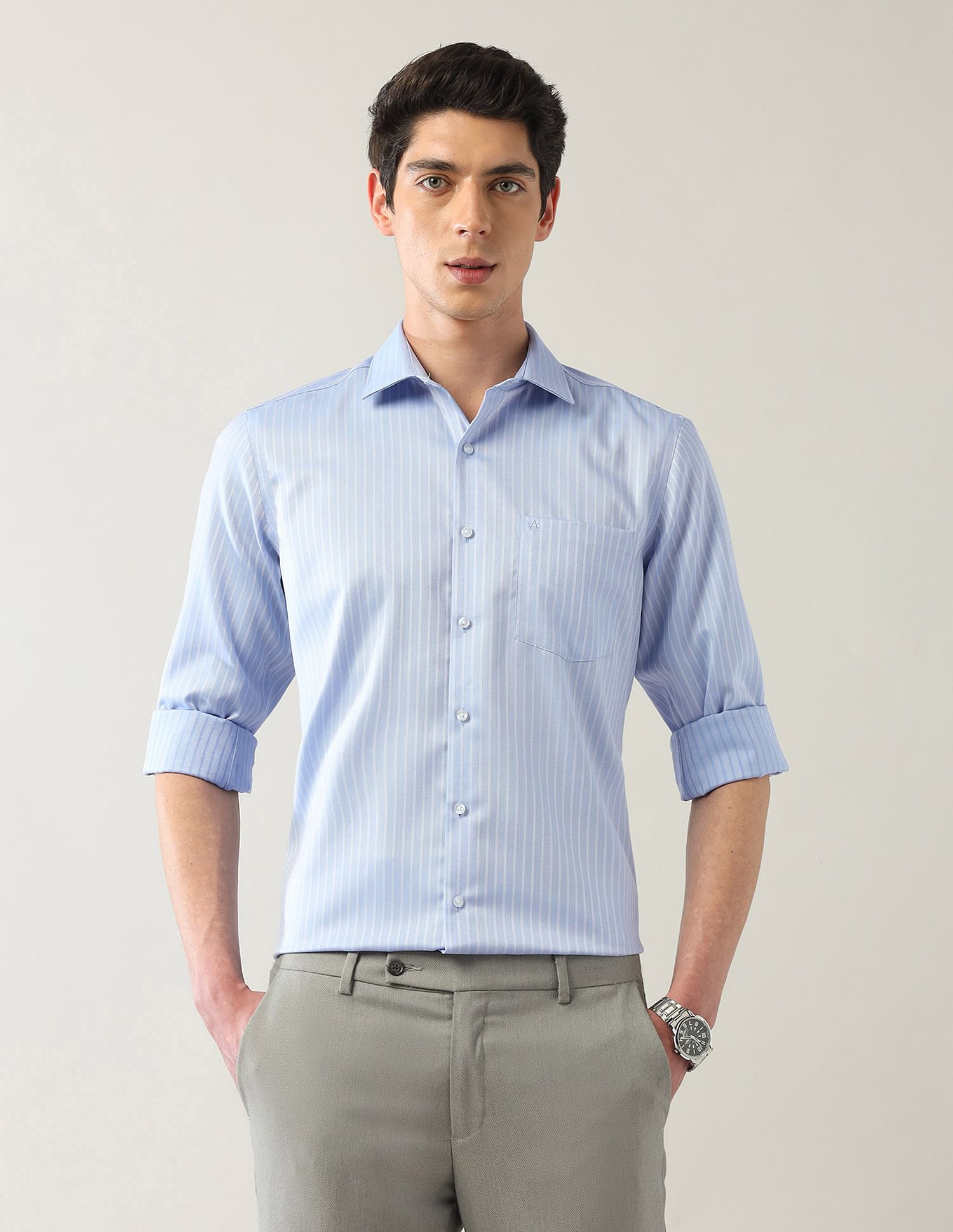 Arrow Vertical Striped Autopress Shirt