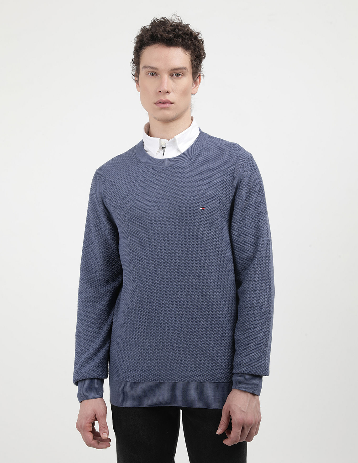 Tommy Hilfiger Oval Structure Crew Neck Sweater