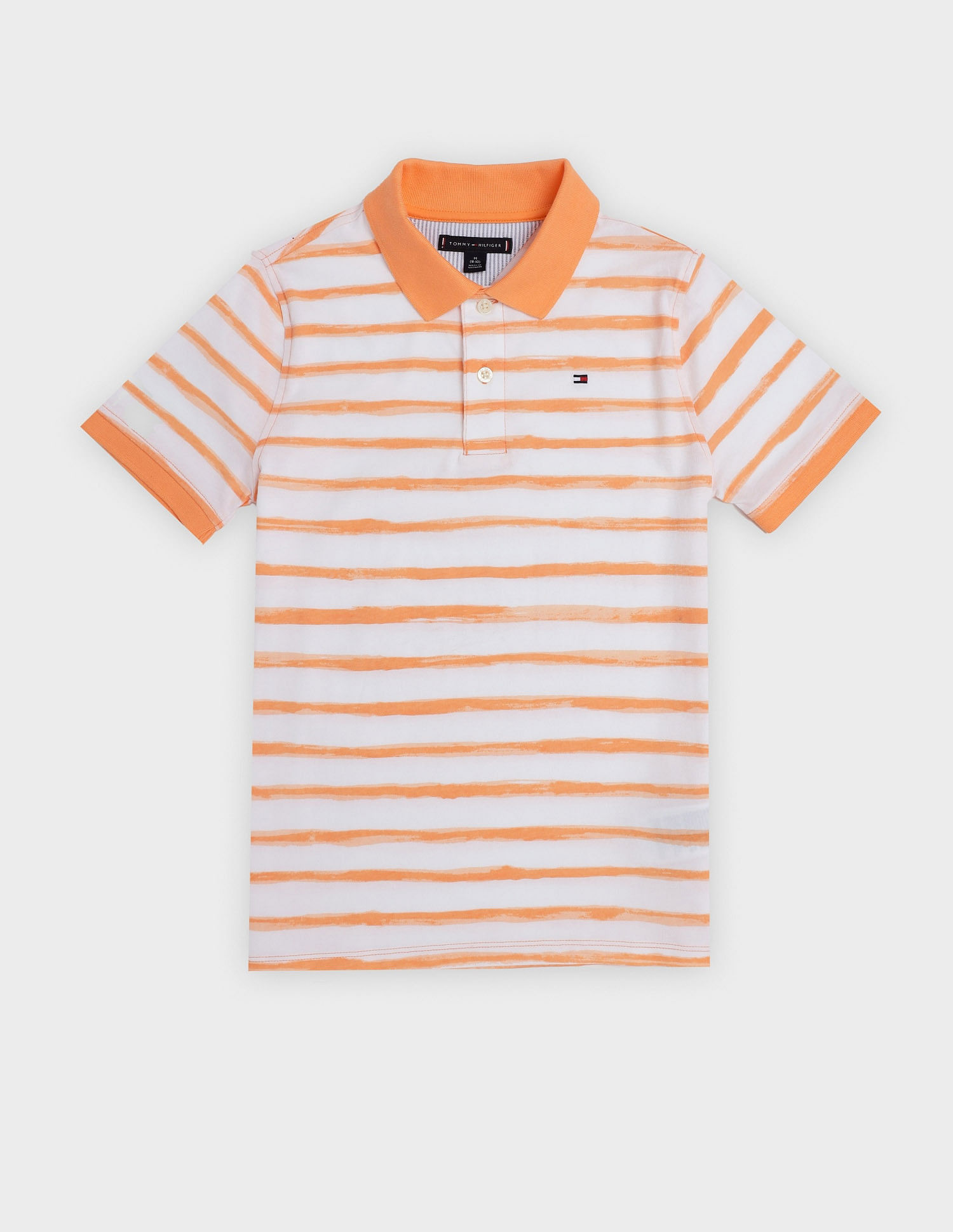 Tommy Hilfiger Kids Boys Striped Regular Fit Cotton Polo T-Shirt