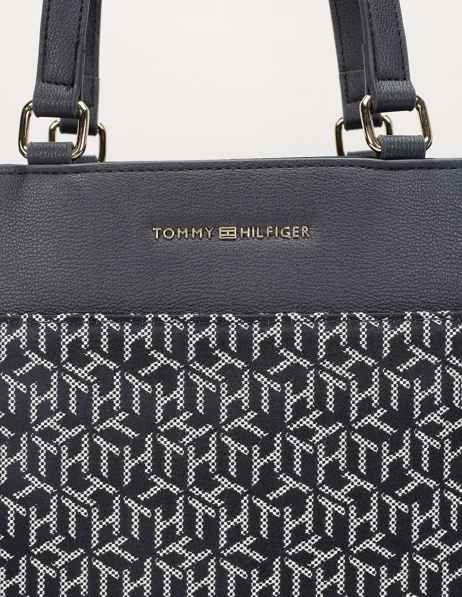 Tommy Hilfiger Logo Blue Polyester Tote Bag